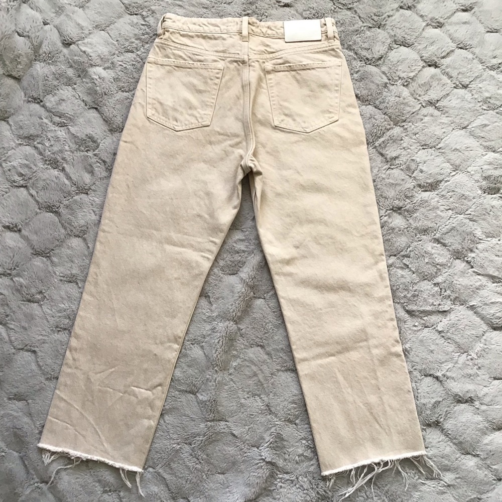 Zara Join Life cream High Waisted Button Fly Jeans Size 8 - Picture 4 of 11